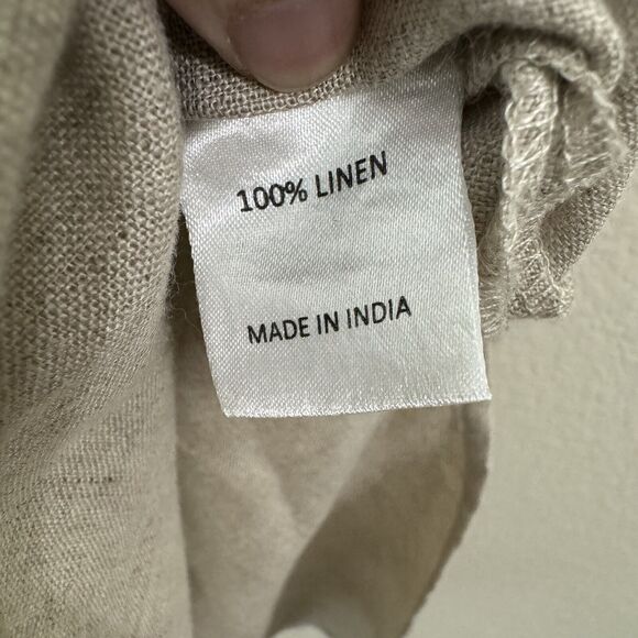 The Shanty Tunic Top Womens Medium Beige Linen Sleeveless - Picture 8 of 9